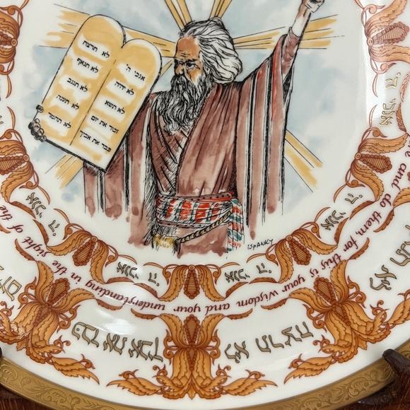 1979 Laszlo Ispanky W. Goebel Porcelain Ten Commandments Collector Plate - Picture 7 of 9